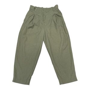 COS Green Velvet Trousers with Wide leg and Tapered Fit Cotton Like New Size 10